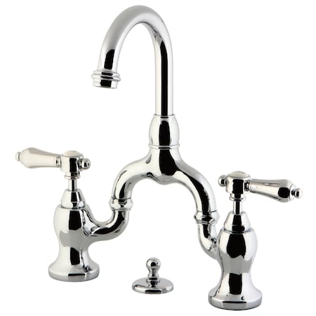 Kingston Brass KS7991BAL Bridge Bathroom Faucet with Brass Pop-Up, Polished Chrome KS7991BAL